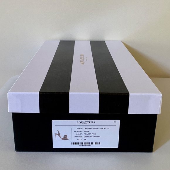 AQUAZZURA Cherry Crystal Embellished Slingback Sandals Size US8 - Picture 15 of 16